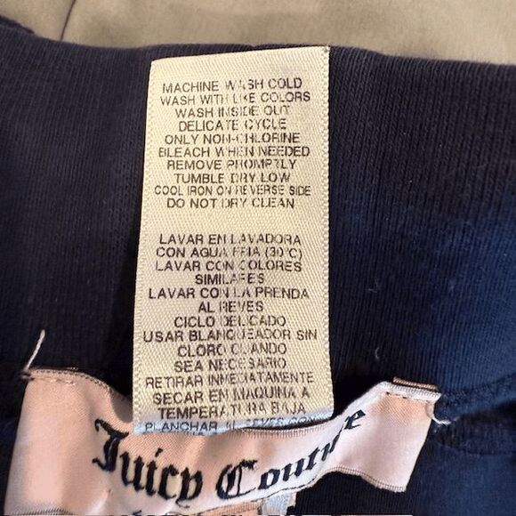 Juicy Couture Classic Velour Del Ray Pants Night Sky Navy Blue Size Medium - Picture 9 of 14